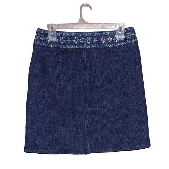 NWOT Loft Embroidered Waist Denim Skirt - Picture 2 of 4